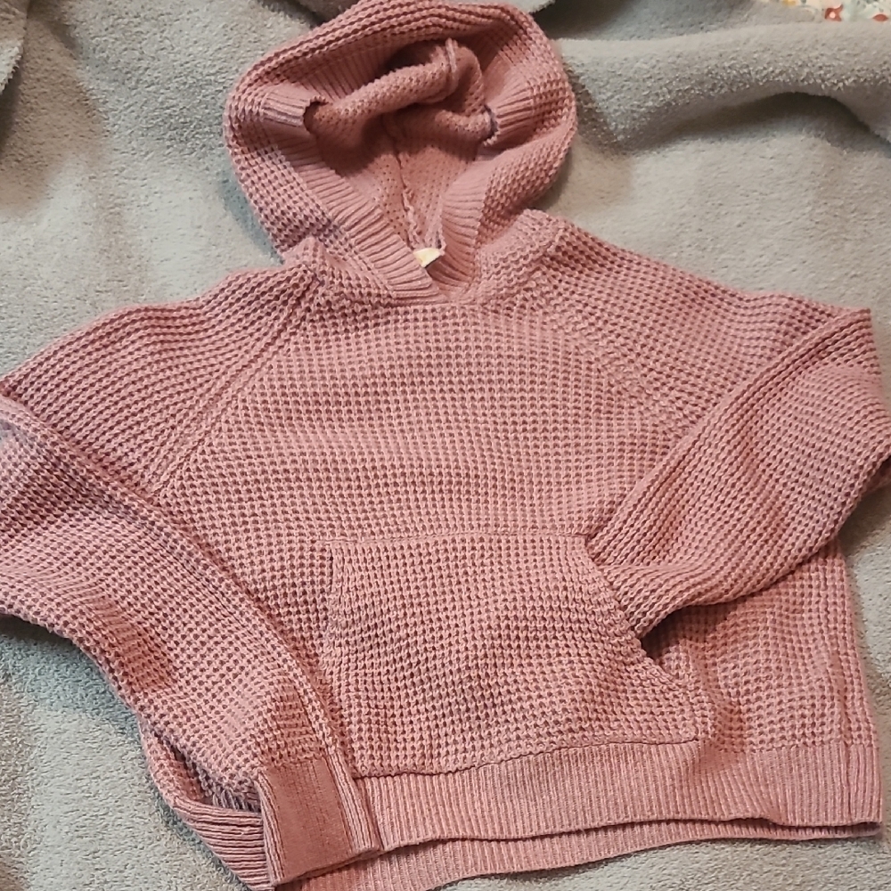 Cozy Knit Hooded Sweater in Mauve